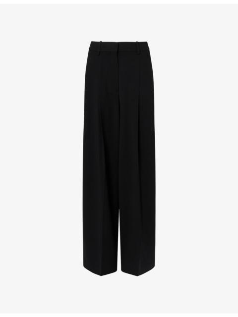 Theory Pleated Wide-Leg Woven Trousers