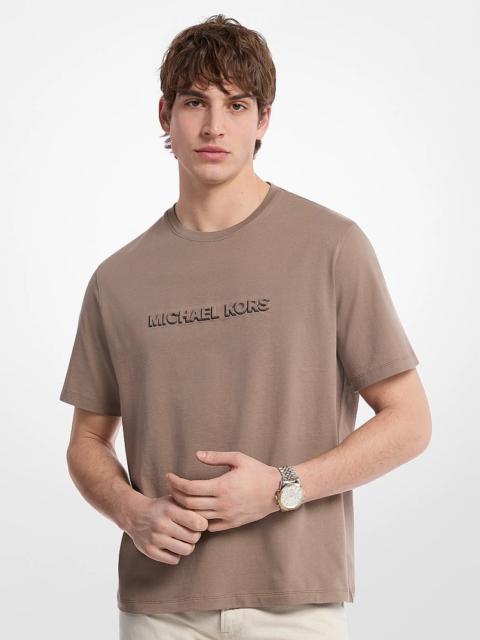 MICHAEL KORS Logo Embossed Cotton Jersey T-Shirt