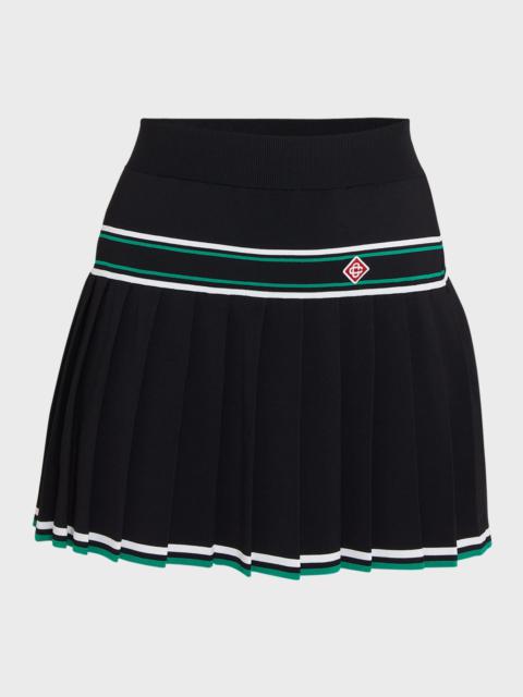 CASABLANCA Striped Pleated Mini Skirt