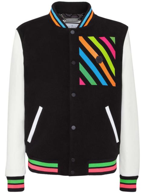 PHILIPP PLEIN logo-appliquÃ© wool jacket