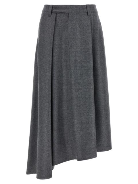 Asymmetrical Wool Skirt Skirts Gray