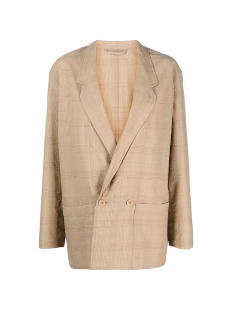 Lemaire checked double-breasted blazer