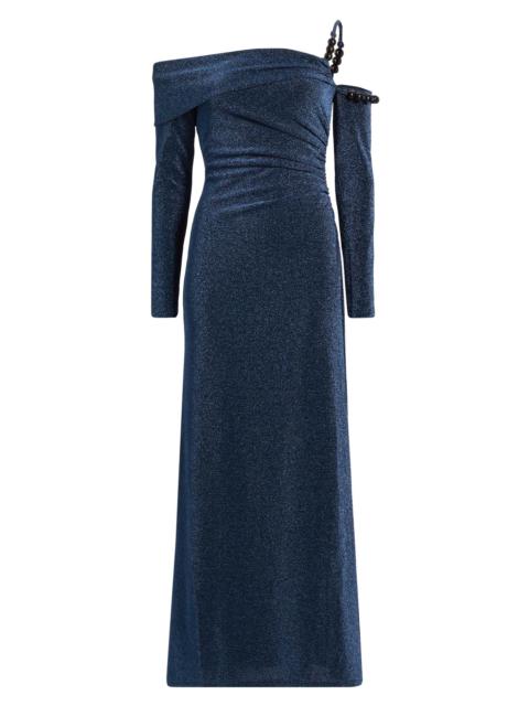 SIGNIFICANT OTHER Women's Gia Off-The-Shoulder Metallic Gown - Sapphire