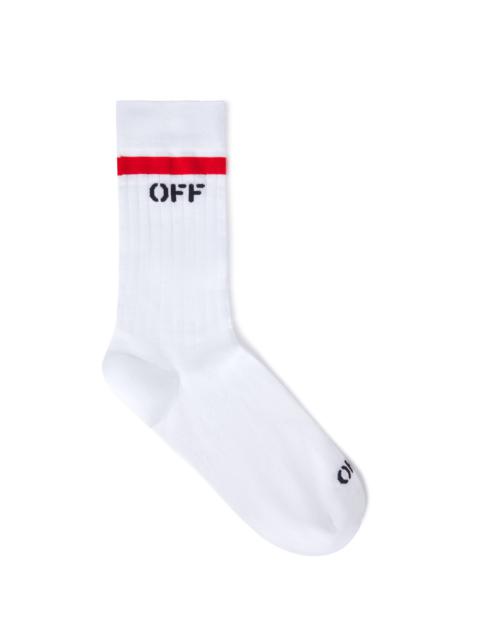 Off-White White Off Stamp Mid Calf Knit Socks