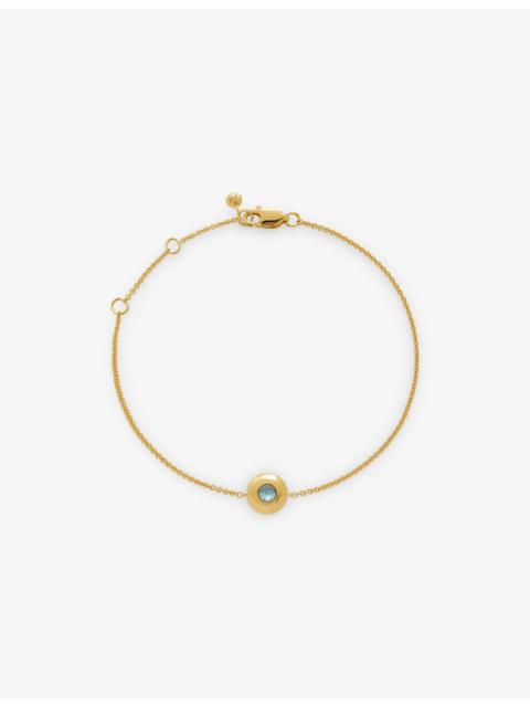 MONICA VINADER March Birthstone 18ct yellow gold-plated vermeil sterling-silver and aquamarine bracelet