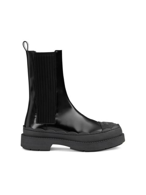 Interlocking G-logo leather boots