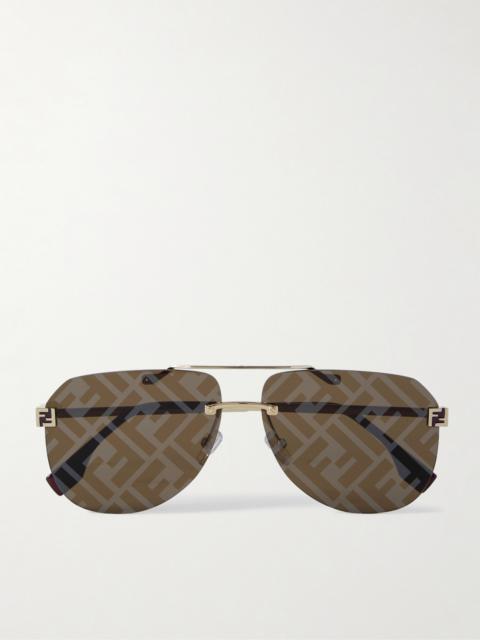 FENDI Sky Aviator-style Gold-tone Sunglasses