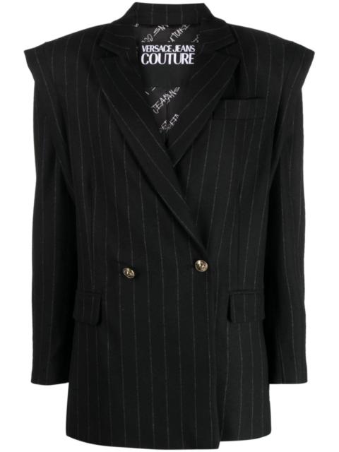 VERSACE JEANS COUTURE pinstriped double-breasted blazer