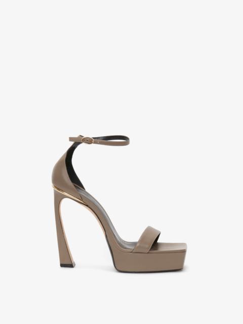 Victoria Beckham Squared Toe Platform Sandal in Beige Calf