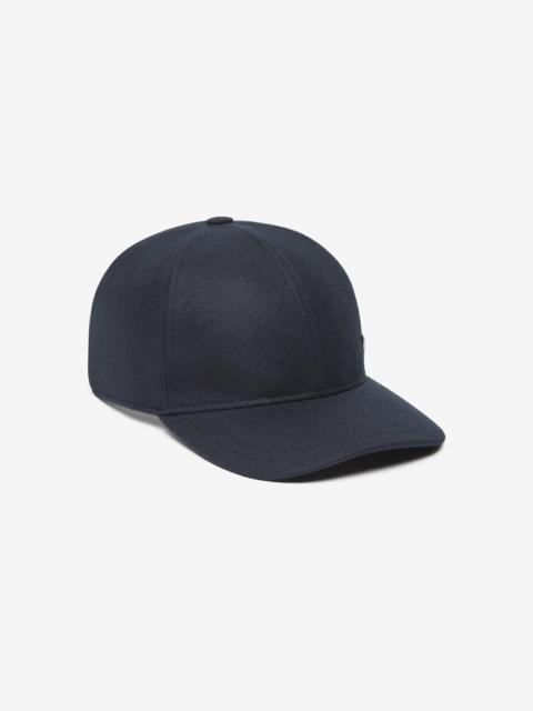 CORNELIANI Black wool flannel baseball cap