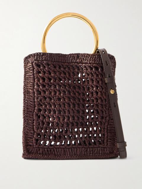 Chloé Summer Banana Small Leather-trimmed Woven Raffia Tote Bag