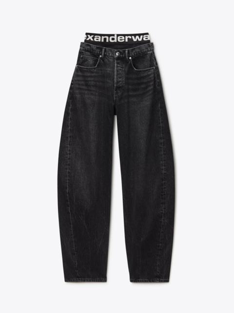 Alexander Wang blow-up jeans with logo bike short waistband