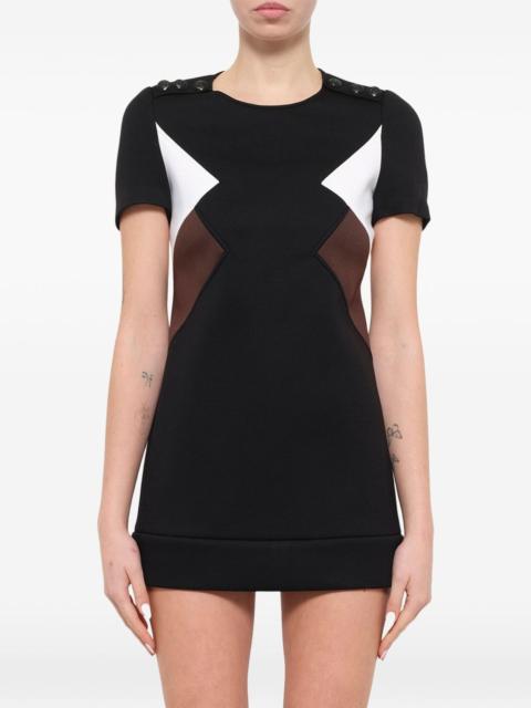 Neil Barrett colour-block button-detail mini dress