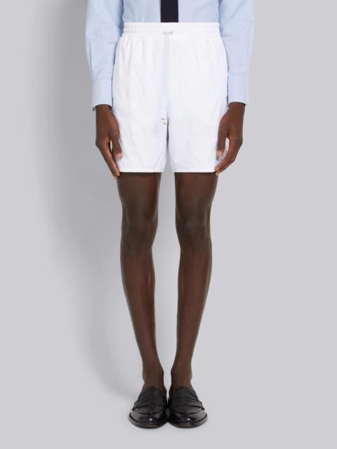 Thom Browne White Quilted Ripstop Jersey Lining Track Short