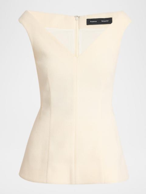 Proenza Schouler Mariam Wool Scuba V-Neck Top