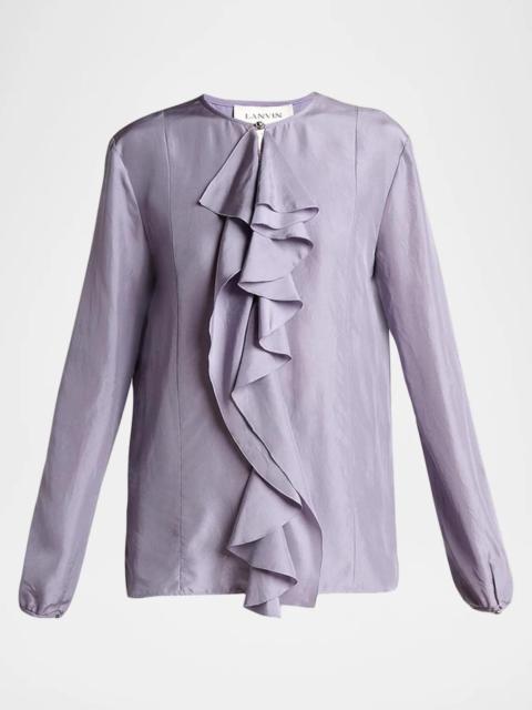 Lanvin Pussy-Bow Silk Blouse