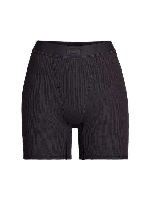 SKIMS Women's Cotton Rib Boxer - Soot