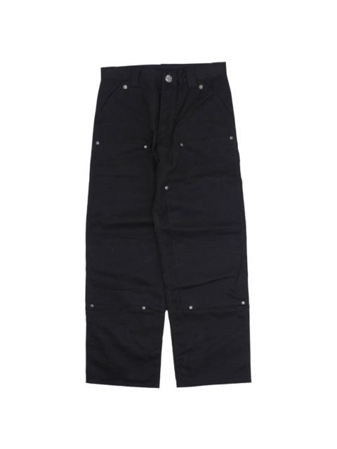 Chrome Hearts Waxed Double Knee Carpenter Pants (Double Hardware) "Black" CHRM1717