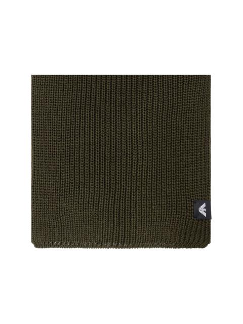 EMPORIO ARMANI logo-patch knitted scarf