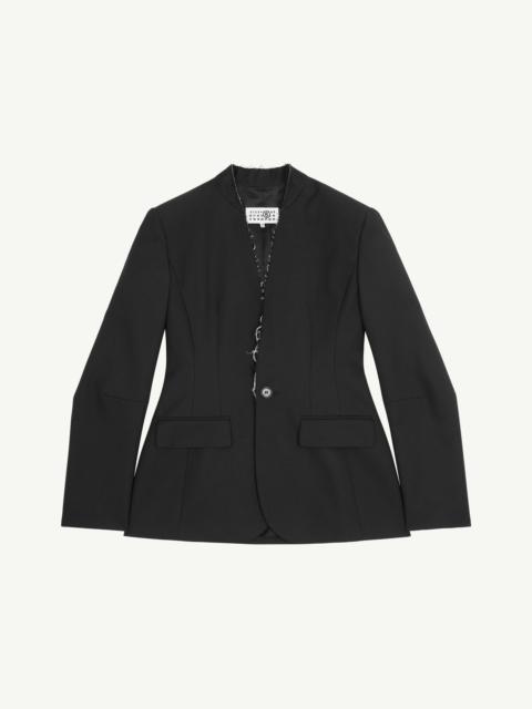 Collarless Suit Jacket