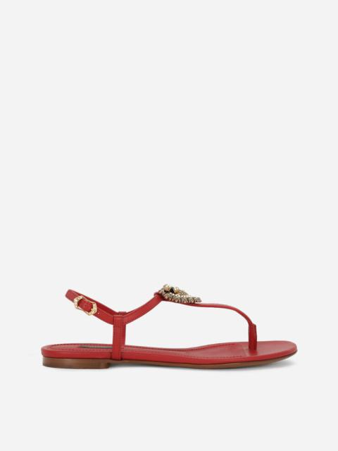Dolce & Gabbana Nappa leather Devotion thong sandals