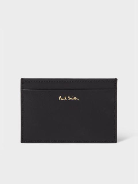 Paul Smith Black 'Signature Stripe' Leather Card Holder