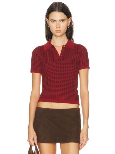 GUEST IN RESIDENCE Shrunken Waffle Polo Top