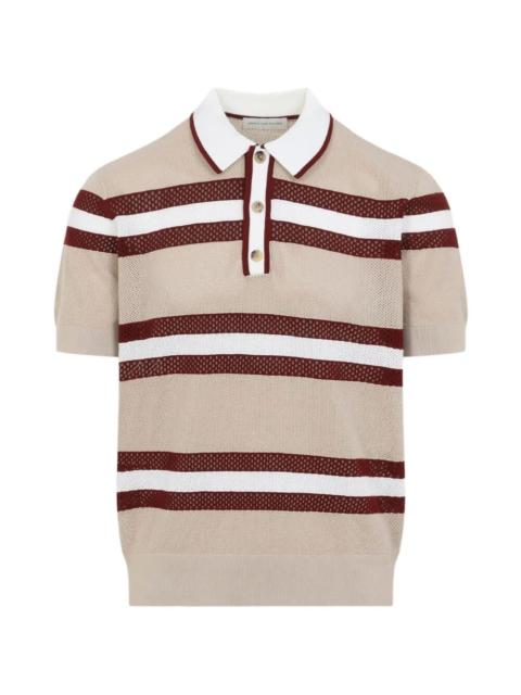 Dries Van Noten MERCY STRIPED POLO SHIRT IN VISCOSE
