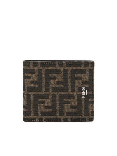 FENDI FF-jacquard leather wallet