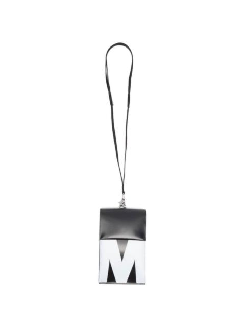 logo print neck strap cardholder