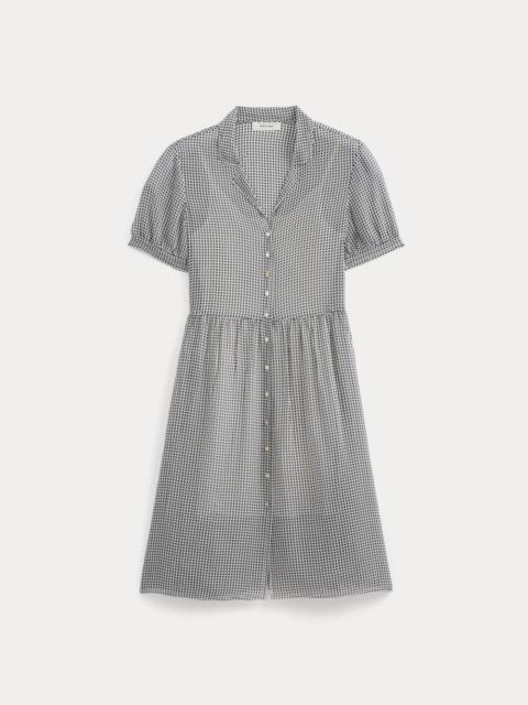 EVERLANE NOTCH COLLAR SHIRTDRESS IN SILK GEORGETTE