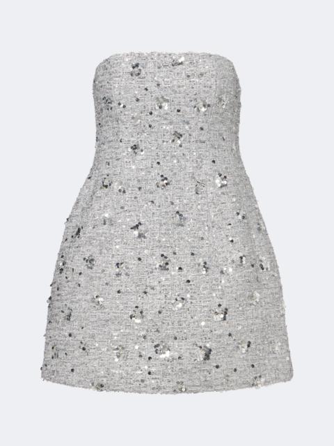 SIMKHAI Kit sequined tweed bustier dress