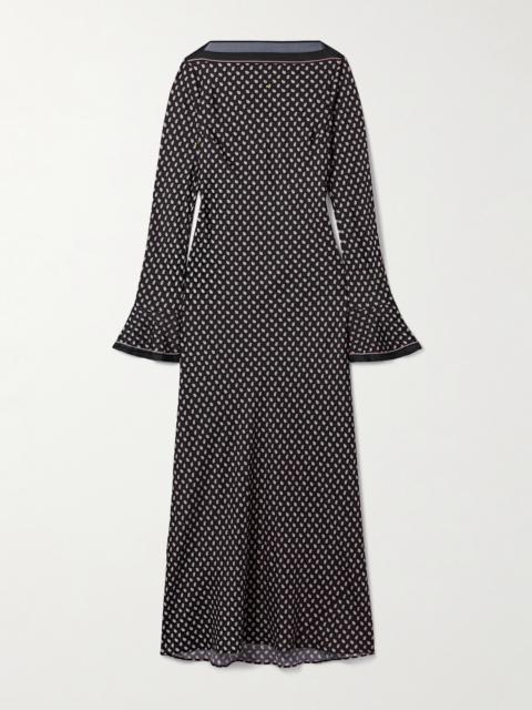 DÔEN Davina Paisley-print Silk-blend Twill Midi Dress