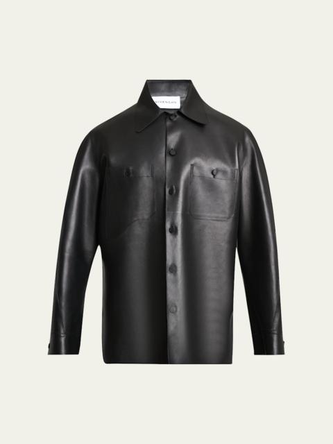 Givenchy Men's Tonal Leather Overshirt