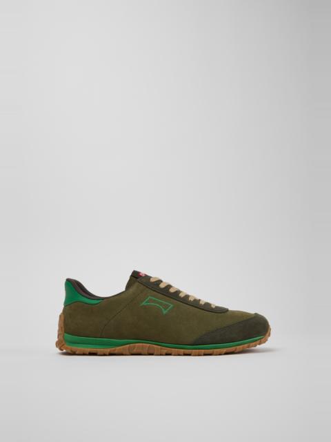 CAMPER Drift Walk Green Suede and Leather Sneakers for Men.