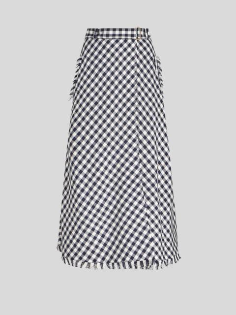 Etro GINGHAM FABRIC WRAP SKIRT