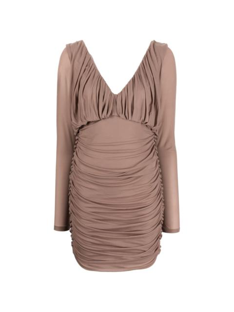 SAINT LAURENT V-neck draped mini dress