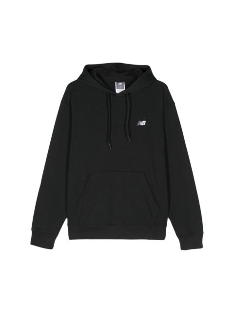 logo-embroidered drawstring hoodie