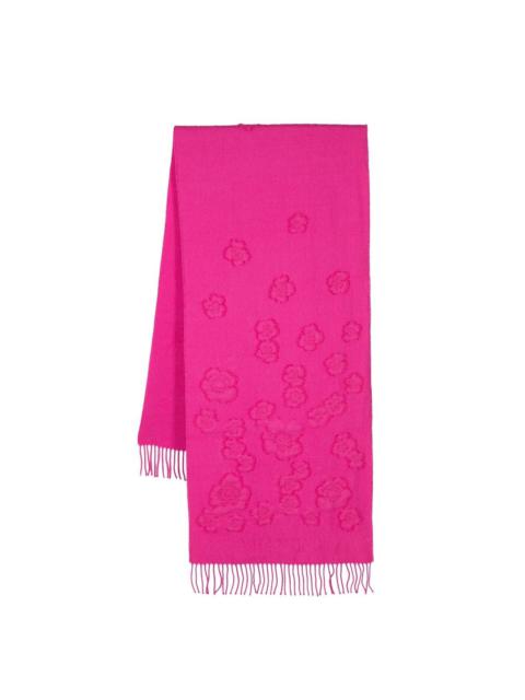 Valentino floral-pattern knitted scarf
