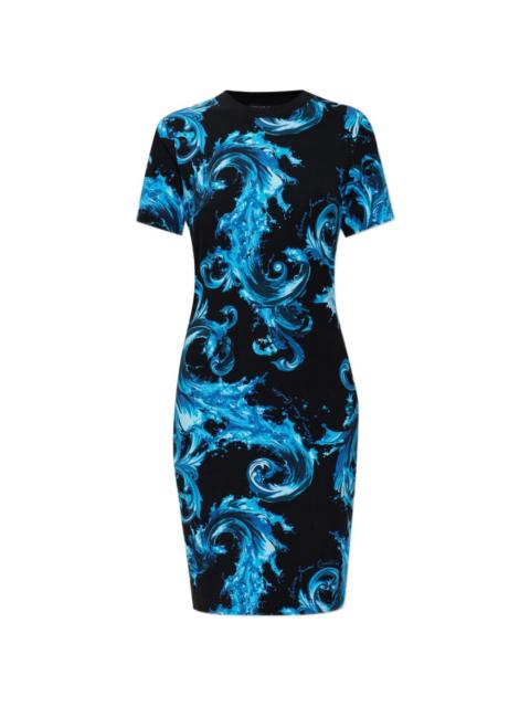 VERSACE JEANS COUTURE short-sleeved printed mini dress