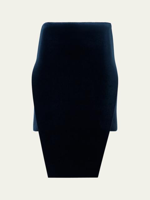 AKRIS Velvet Neoprene Apron Mini Skirt