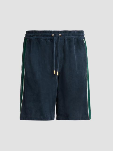 CASABLANCA Men's Striped Suede Track Shorts - Navy