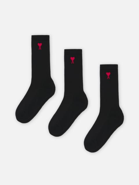 AMI Paris Three-Pack Ami De Cœur Socks