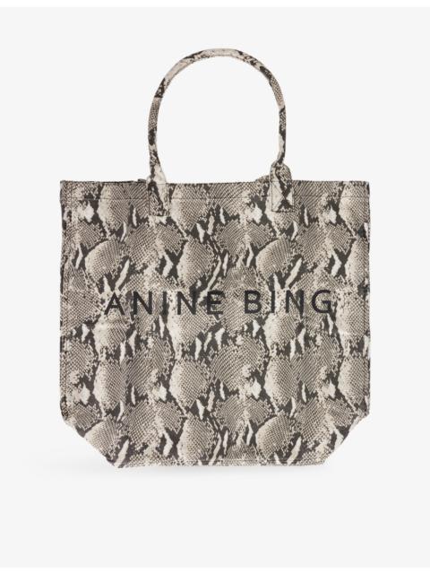 ANINE BING Leo Python Cotton Tote Bag