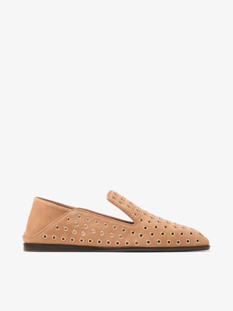 JIMMY CHOO null
Toffee Suede Slippers with Eyelets