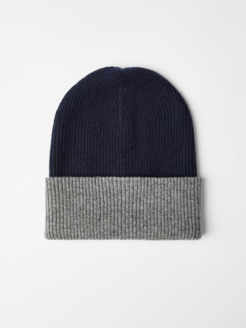 Brunello Cucinelli Cashmere double knit ribbed beanie