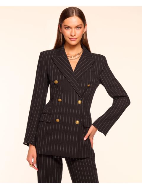 RAMY BROOK Laurel Pinstripe Double Breasted Blazer
