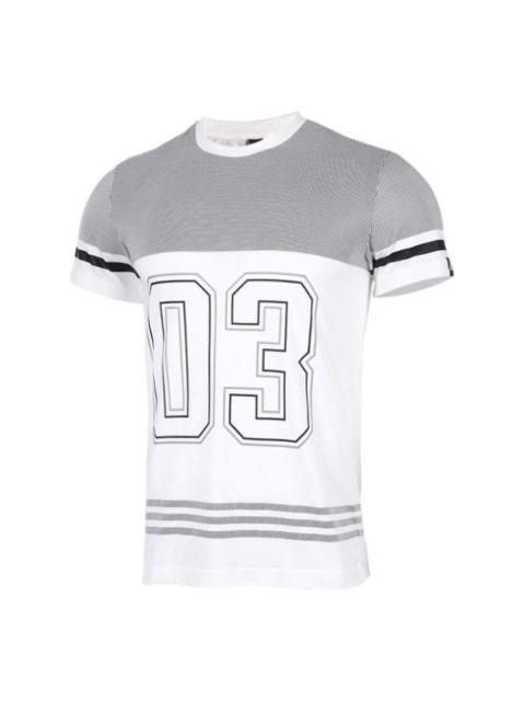 Men's adidas Alphabet Printing Round Neck Breathable Short Sleeve White T-Shirt CD1072