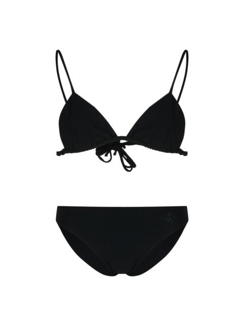 embroidered logo bikini set