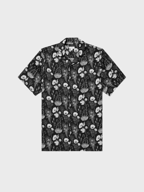 Sunspel Leaf Print Camp Collar Shirt
